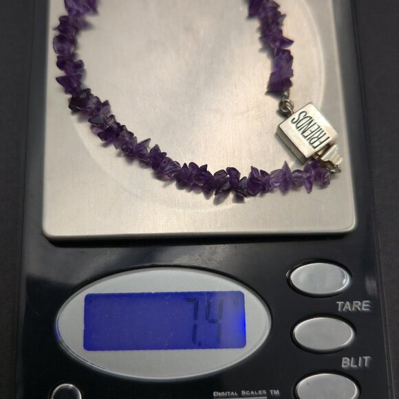 7 Inch Sterling Silver Friends Amethyst Stone Bracelet A6882 - Picture 7 of 7